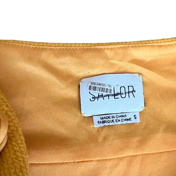 Saylor Women’s Jynx Fringe Halter Neck Mango Yellow Knit Midi Dress Sz S - Picture 4 of 13